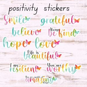 Rainbow Positivity stickers