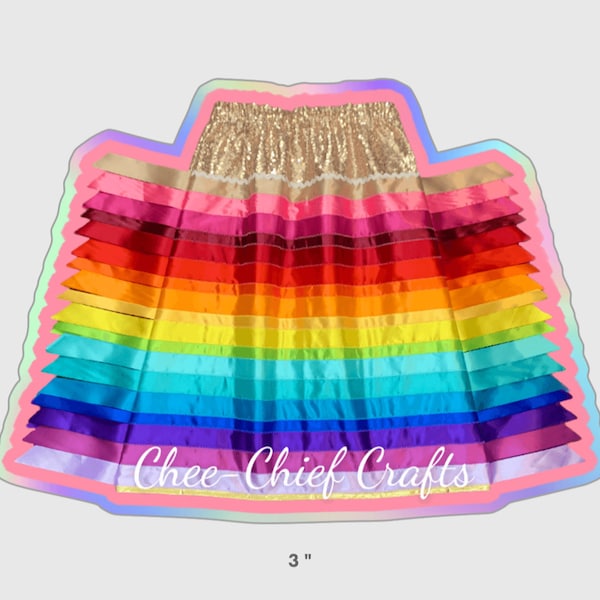 Holographic Ribbon Skirt Stickers