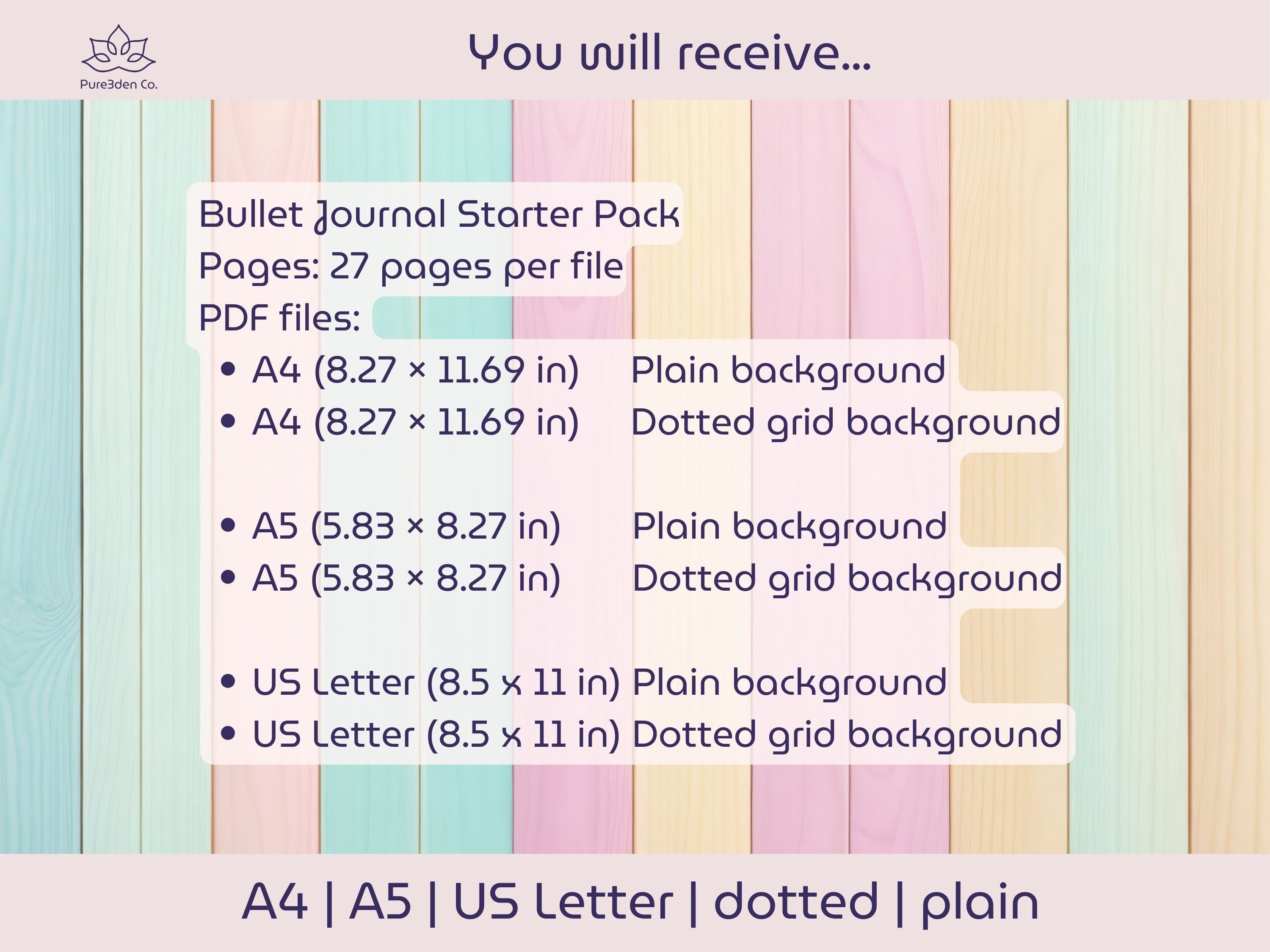 Printable Bullet Journal Starter Pack Digital Bullet Journal Premade ...