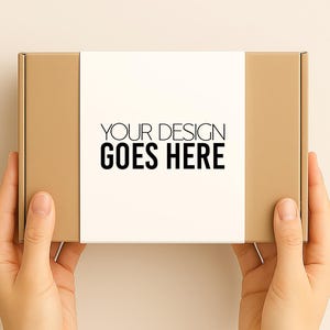 Maquete de caixa com faixa abdominal, manga envolvente, design personalizado, apresentação de marca, maquete de embalagem, design de logotipo de caixa postal Kraft PNG e PSD