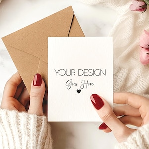 Card Mockup Simple | Plain Card Mockup Rose |White Card Mockup | Wedding Card Invitation | Anniversary Card Mockup | PSD Smart Object