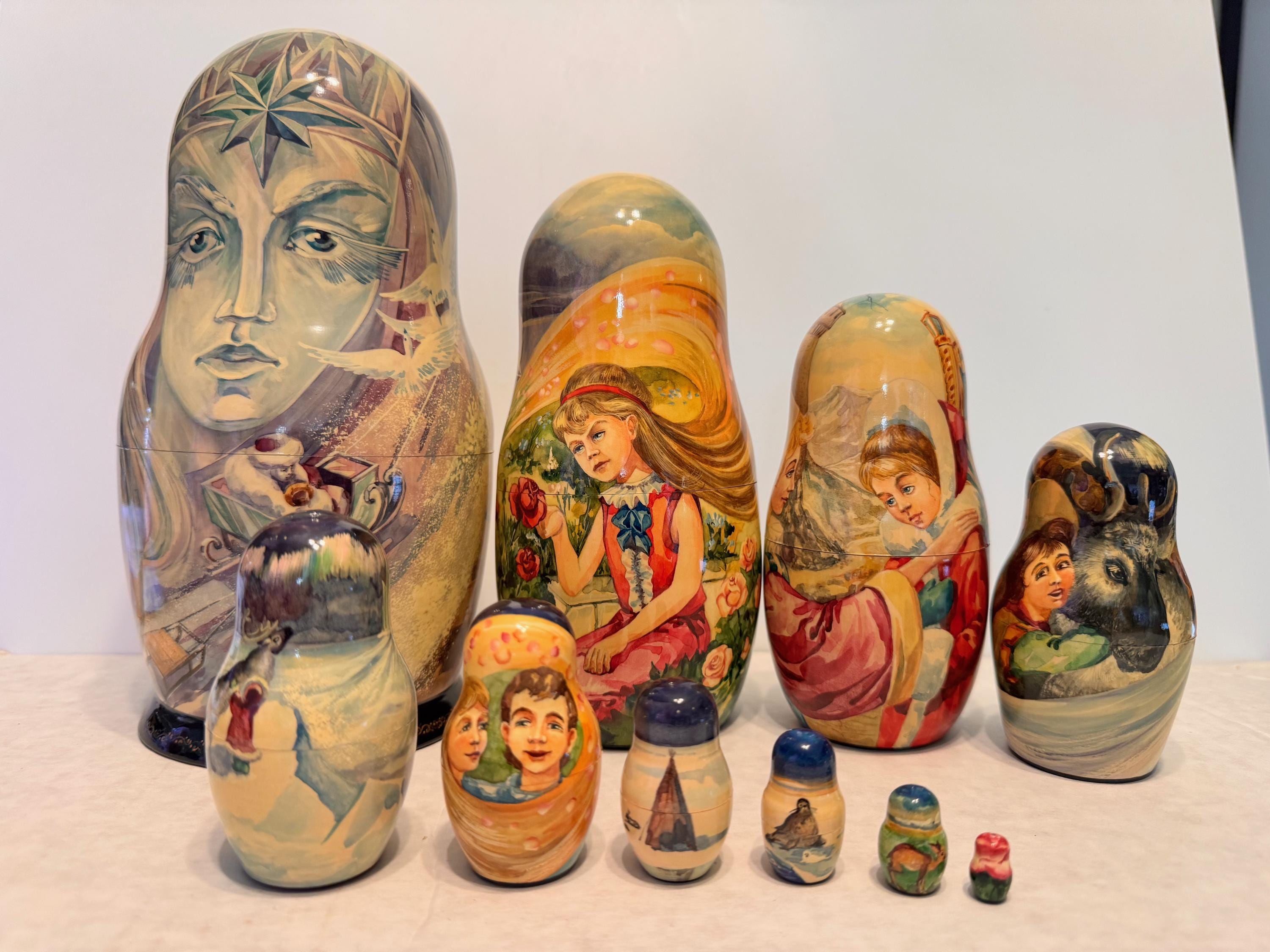 ロシアのマトリョーシカ人形 10 個セット - 魔女のおとぎ話 - Etsy 日本