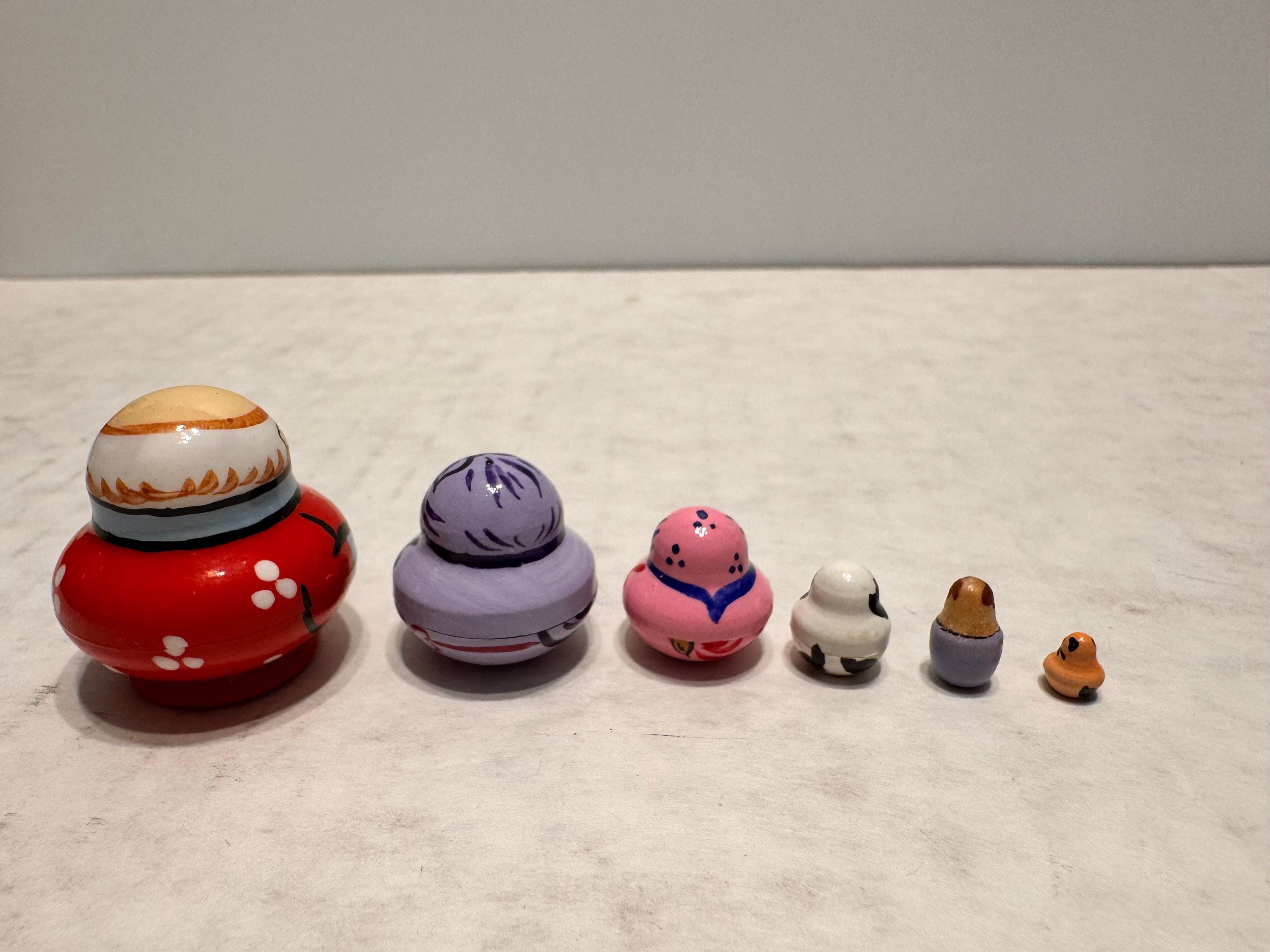 ミニチュアロシアマトリョーシカ人形6個セット - ファミリー - Etsy 日本