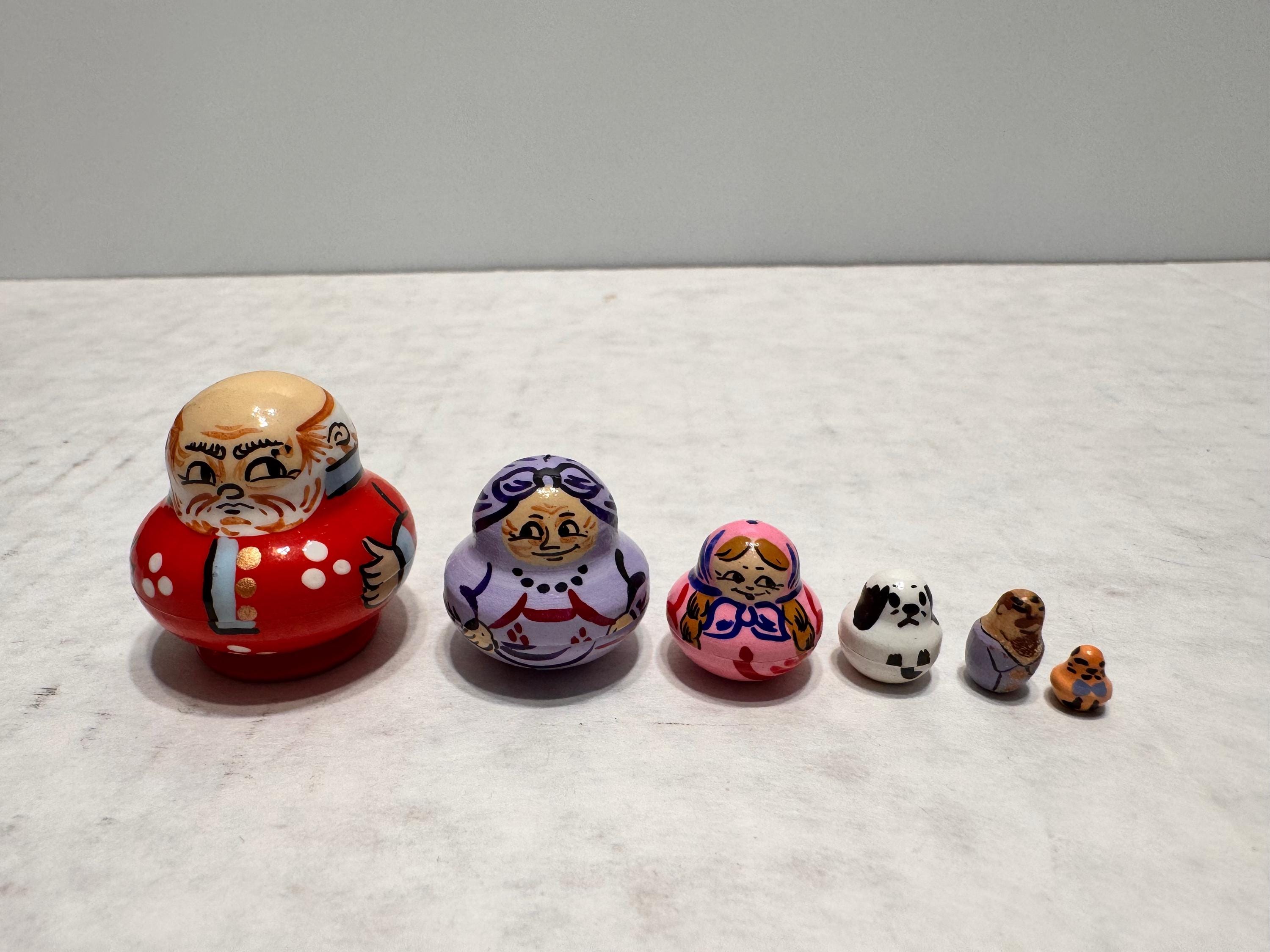 ミニチュアロシアマトリョーシカ人形6個セット - ファミリー - Etsy 日本
