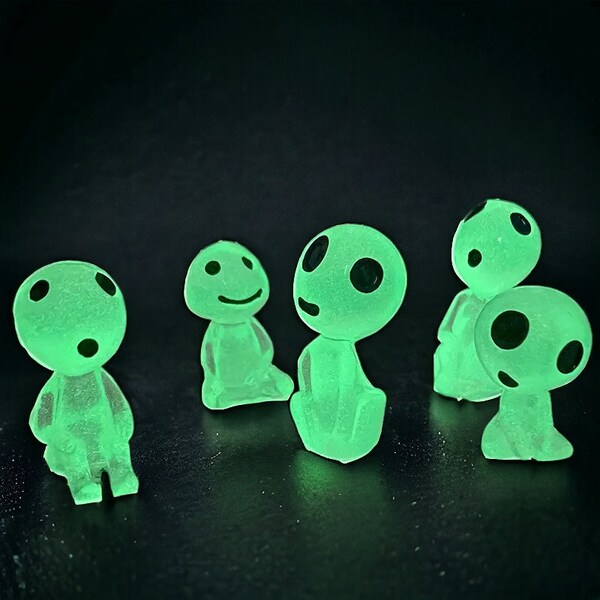 5/10 Glow in the Dark Baumgeister | Elfen Figur | Fairy Garden Miniature Figuren | Leuchtende Baumgeister | Harz Alien Figuren Dekor