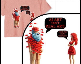 Red Flag Man | AI Art Isn't Real Art | Women's Festival Crop Top