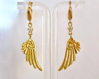 18k gold Diamond Earrings  Long Celestial Dangle
