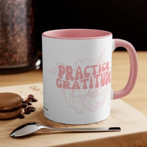 Tasse chrétienne en céramique : pratiquez la tasse de café de gratitude