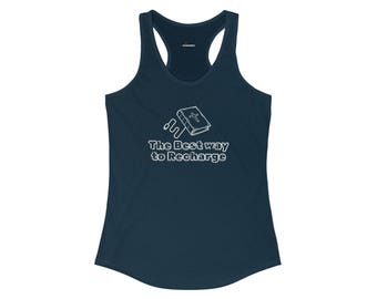 Christian Racerback Tank Top: Recharge with God