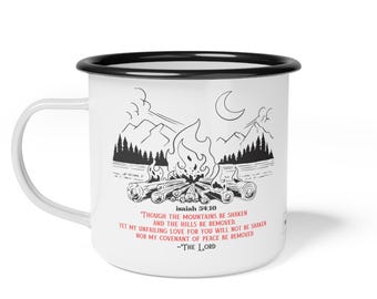 Enamel Camp Mug - Isaiah 54:10 Christian Gift