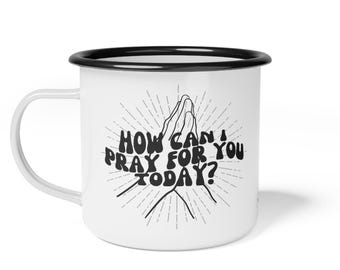 Christian Camping Mug: Pray Without Ceasing, Enamel Coated Steel