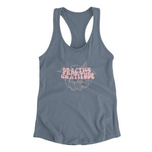 Christian Racerback Tank Top: Practice Gratitude, Workout Gym Top