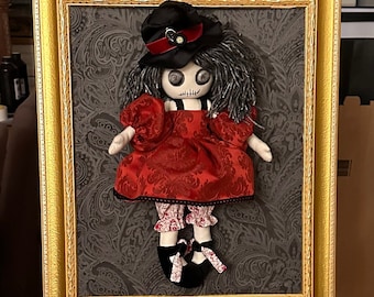 Handmade gothic doll, art doll, rag doll, collectible doll, decoration doll.