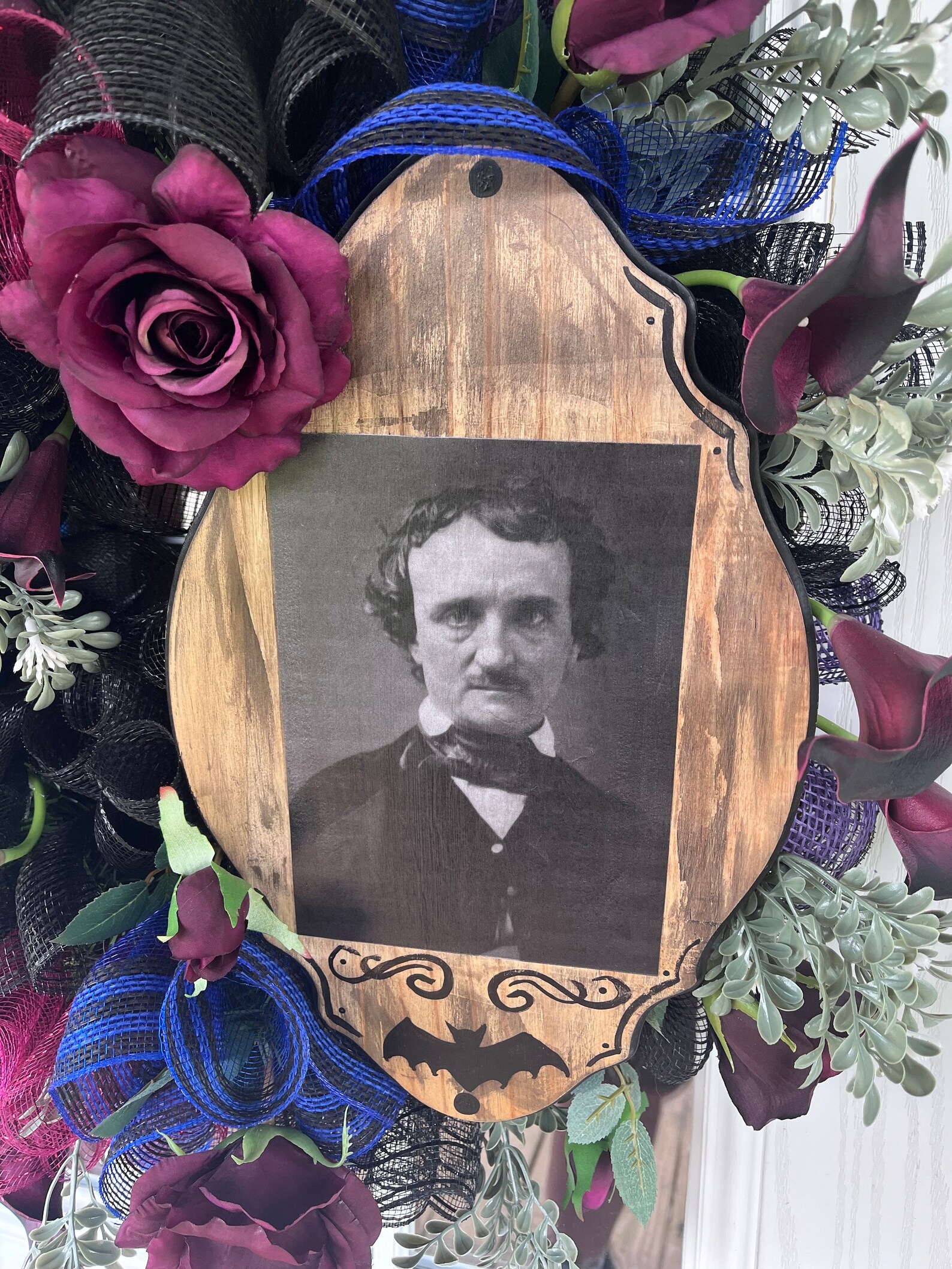 Edgar Allan Poe the Raven Halloween Gothic Funerary Luxury Style Door ...