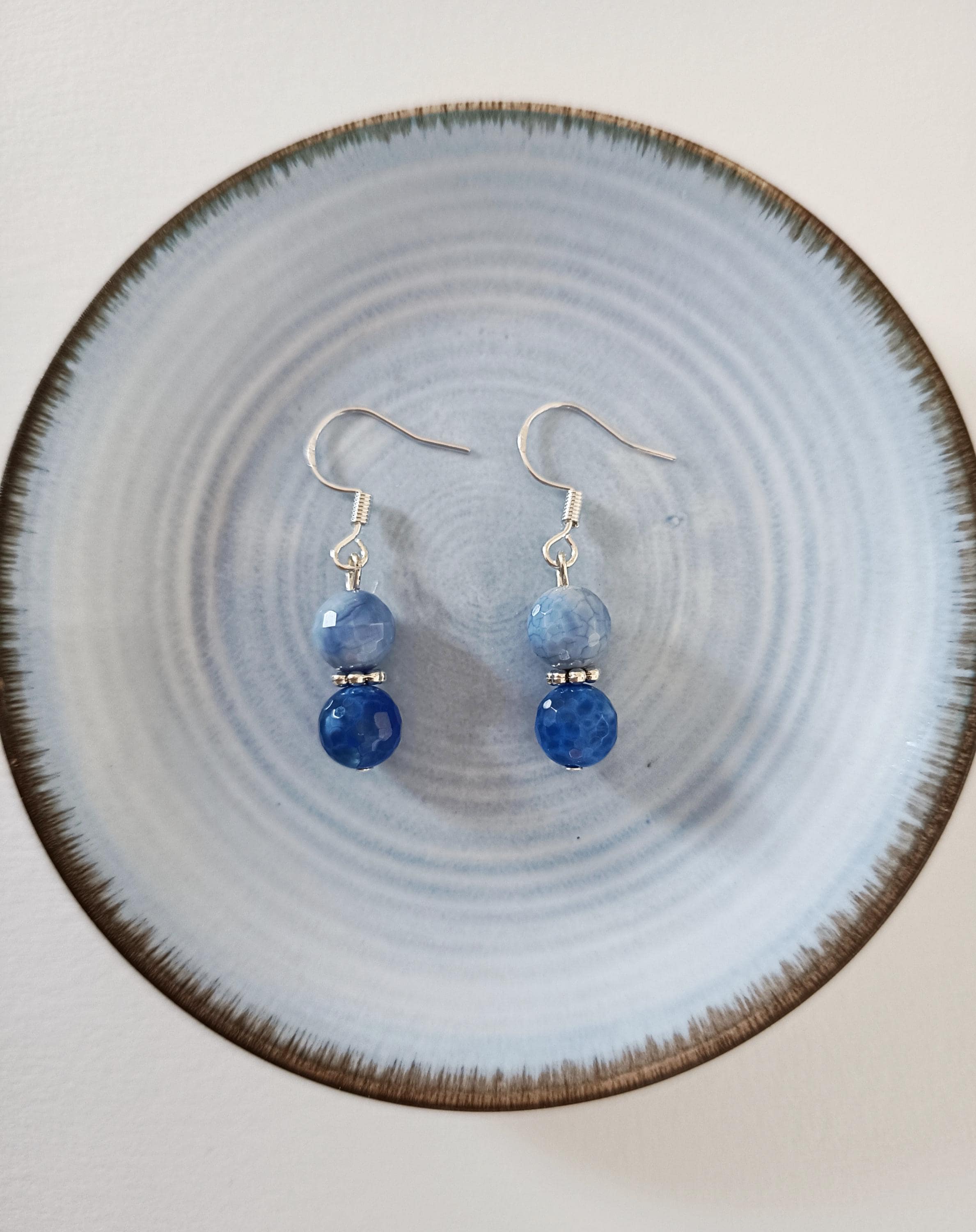 Boucles D'oreilles Anciennes En Argent Massif Ciselé - Style Dormeuses - Occasion - Modèle #F6