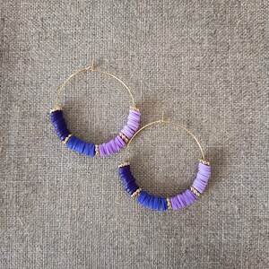 Heishi Flat Pearl Hoop Earrings