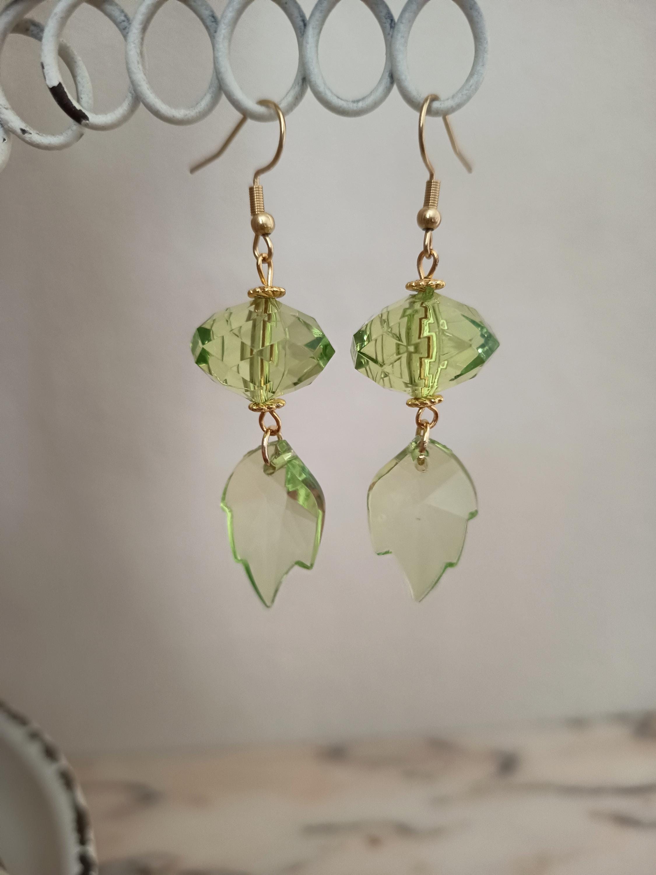 Boucles d'oreilles mini Espagnola Vert d'eau - Plaqué or - Sàntibé
