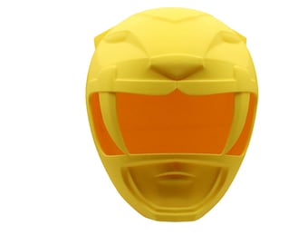 3D Printed Yellow Power Ranger MMPR Helmet Kit - Premium Cosplay Accessory