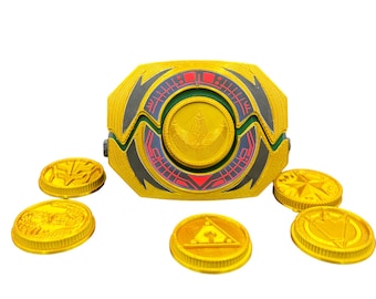 3D Printed Tommy Oliver Master Morpher with 6 Power Coins - Power Rangers Collectible Set