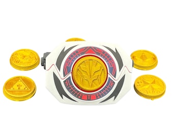 3D Printed Tommy Oliver Master Morpher White Ranger Edition with 6 Power Coins - Power Rangers Collectible Set