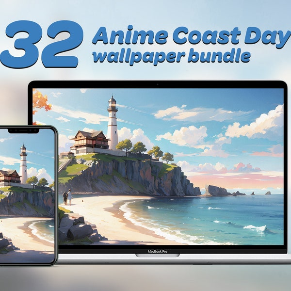 Anime Coastal Collection - 8K Wallpaper Pack Anime Wallpaper Beach Wallpaper Aesthetic Desktop Wallpaper Mobile Wallpaper Cute Wallpaper