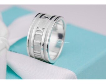 100% Authentic Tiffany and Co. Ring Men's Atlas Roman Numerals