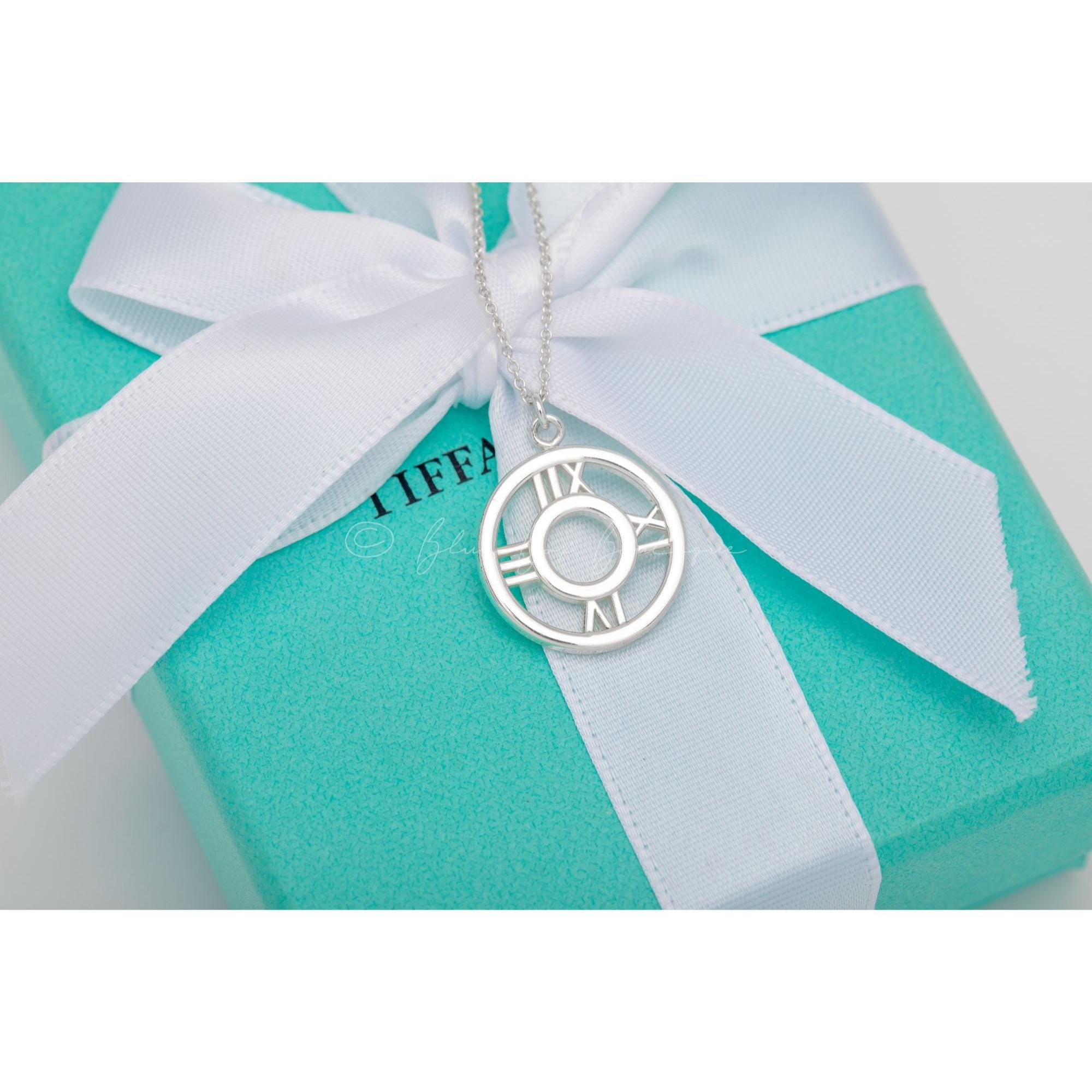 Tiffany & Co. Vintage Atlas Circle Pendant Roman Numerals Cutout