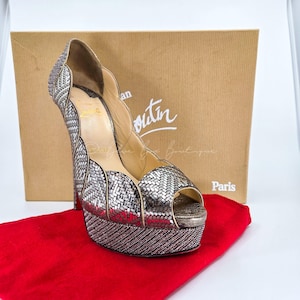 Christian Louboutin Heels Silver - Etsy