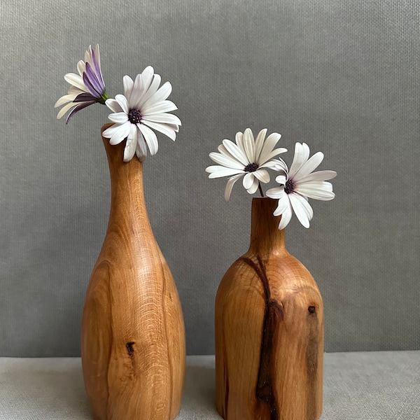 Holzvasen-Set, Blumenvase, Neues Zuhause Geschenk, handgemachtes hölzernes Wohndekor