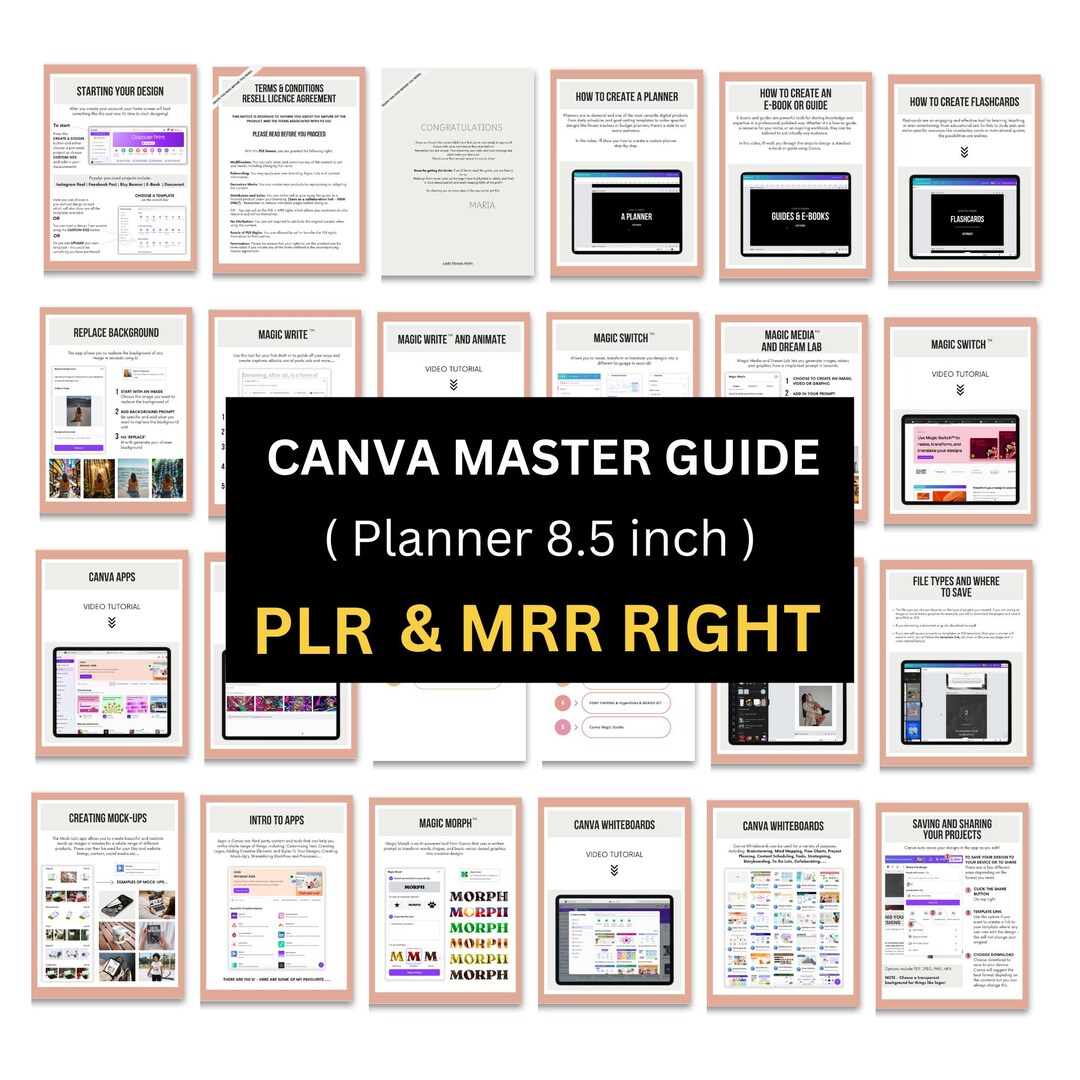 Canva Master Guide PLR Templates, Beginner to Pro Design Tips (PDF ...