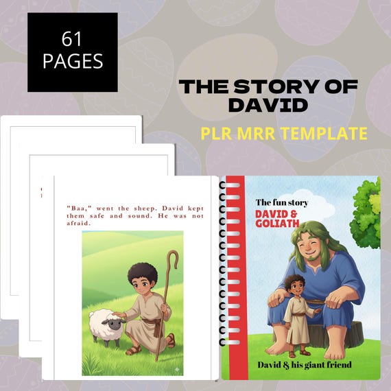 The Story of David Bible Guide Faith Based Children Bible Story Ebook Christian Teaching Resource Editable Canva PLR Digital Book