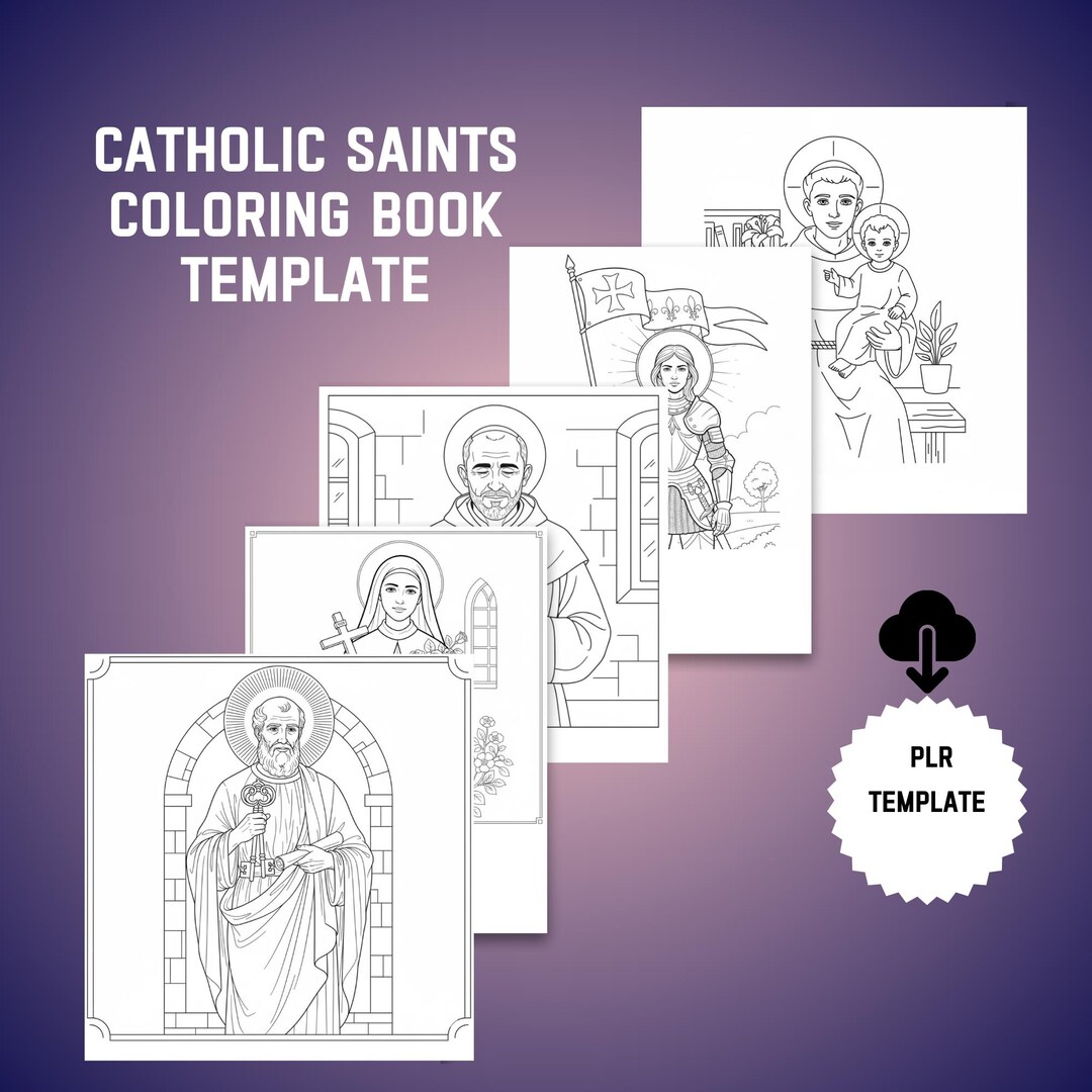 Catholic Saints Coloring Book Template | Christian Kids Activity ...