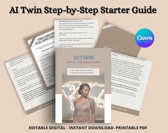 AI Twin Starter Guide: Prompt Training, Canva Editable Template (Digital Download)