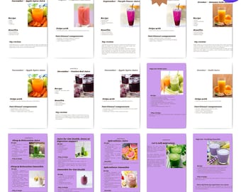 Juice Recipes Ebook for Moms, Wellness & Nutrition (Canva Template, PLR)