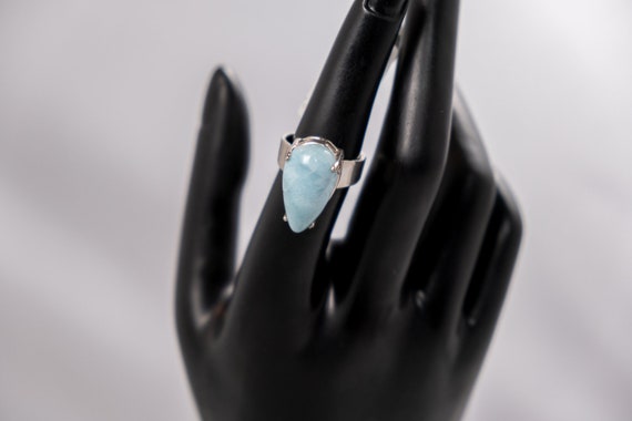 Vintage Larimar Sterling Silver Ring - image 5