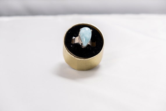 Vintage Larimar Sterling Silver Ring - image 6