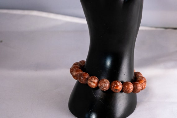 Vintage Beaded Poppy Jasper Bracelet - image 1