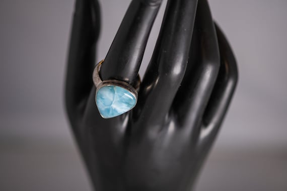 Vintage Larimar Sterling Silver Ring - image 1