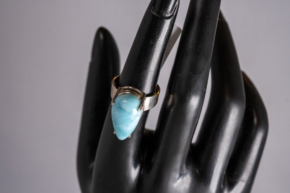 Vintage Larimar Sterling Silver Ring - image 4