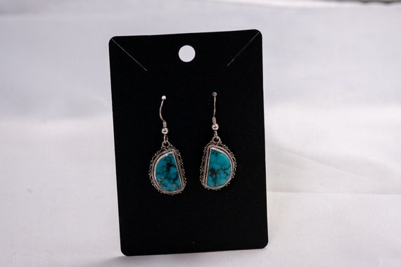 Vintage Dragon Skin Turquoise 925 Sterling Silver… - image 2