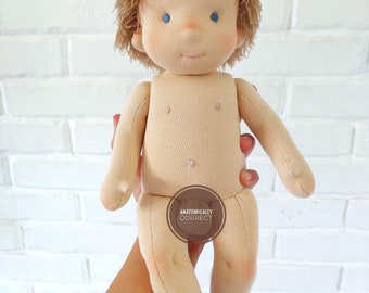 Anatomically correct boy doll pattern 10", 14", 16" | PDF pattern only | Waldorf inspired boy doll pattern | Natural fiber art doll pattern