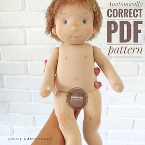 Anatomically correct boy doll pattern 10", 14", 16" | PDF pattern only | Waldorf inspired boy doll pattern | Natural fiber art doll pattern
