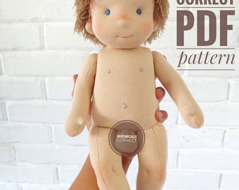 Anatomically correct boy doll pattern 10", 14", 16" | PDF pattern only | Waldorf inspired boy doll pattern | Natural fiber art doll pattern