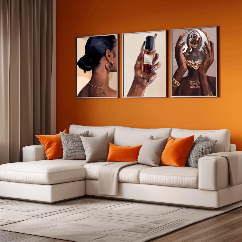 Set of 3 Black Woman Wall Art, Black Girl Wall Art, Black Wall Art ...
