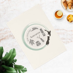 Cotton Tea Towel - Icons of New Zealand