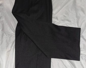 1990s Choke Pants Size 50 Black Vintage Wool Trousers With