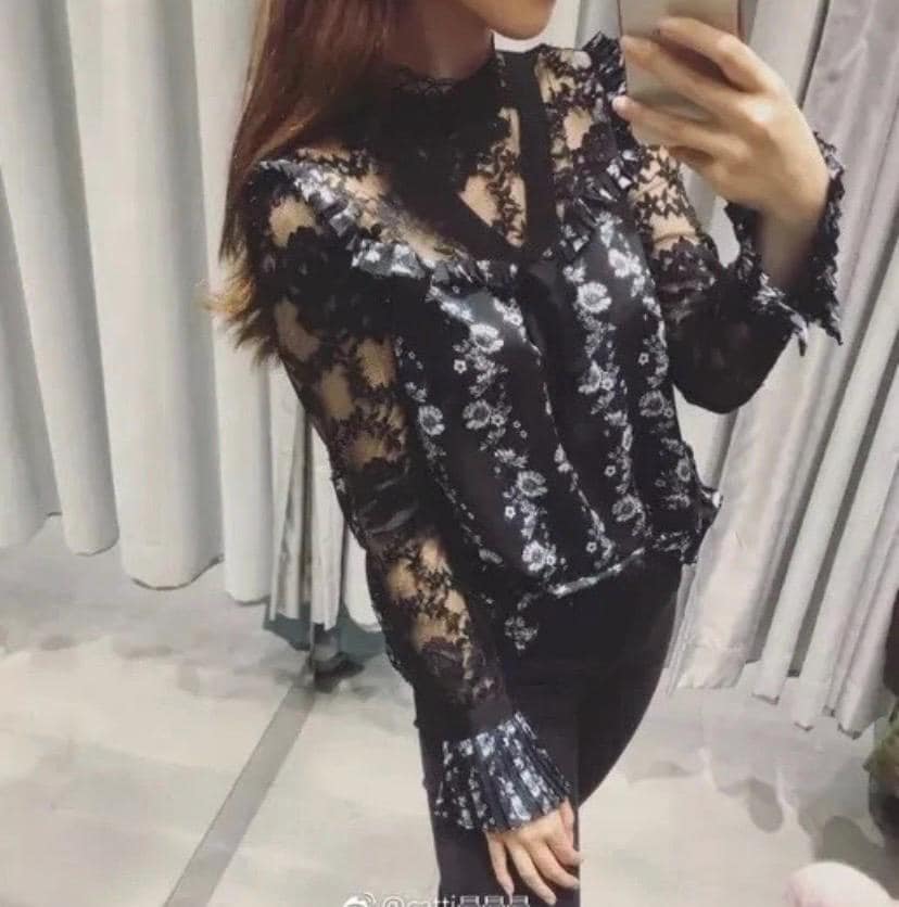 Chemisier Floral Noir ERDEM X H&M - Dentelle - Taille XS - Neuf Avec étiquettes - Expédition Rapide