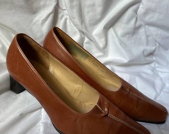 Escarpins Vintage Pierre Cardin Cuir Et Daim Bicolore, Taille 36.5 FR - Occasion Très Bon état