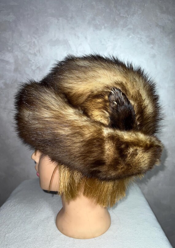 Genuine fur knit hat vintage! Vintage Real Mink Fur Winter Hat 70s, Stylish Unworn Warm  main image 4