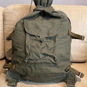 Vintage sovjetisk militärväska, ryggsäck för sovjetisk armésoldat, ryggsäck för Veshmeshok i kanvas, överskottsväska från sovjetisk armé, reseväska för vandring och camping